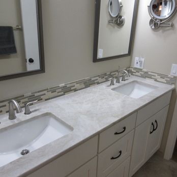 Blue Label Granite - Vanity - Taj Mahal Quartzite - Kitchen & Bath Near Me - Buda, Texas Blue Label Granite - Vanity - Taj Mahal Quartzite - Kitchen & Bath Near Me - Buda, Texas