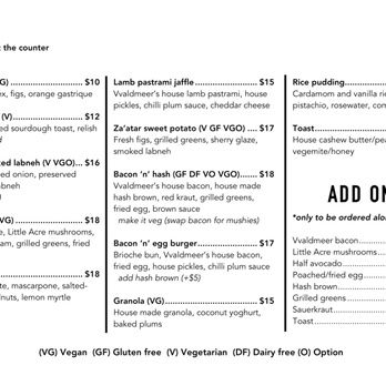 Vvaldmeer - Food menu - Cafes Near Me - Highgate Hill, QLD Vvaldmeer - Food menu - Cafes Near Me - Highgate Hill, QLD