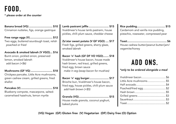 Menu photo 2 Vvaldmeer Highgate Hill, QLD Menu photo 2 Vvaldmeer Highgate Hill, QLD