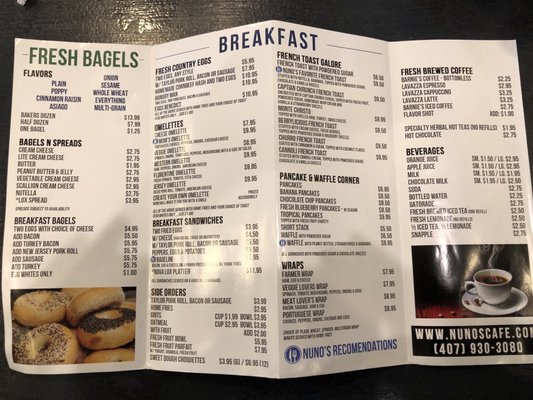 Menu photo 2 Nuno's Cafe Orlando, FL