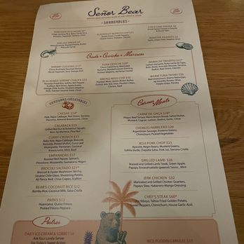 Señor Bear - Food menu - Latin American Near Me - Denver, Colorado