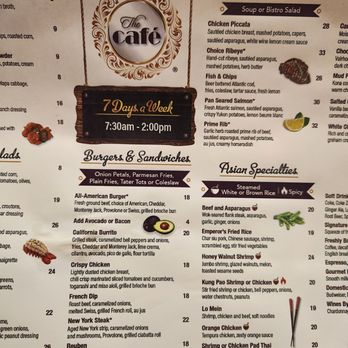 The Café - Menu - Asian Fusion Near Me - Valley Center, California