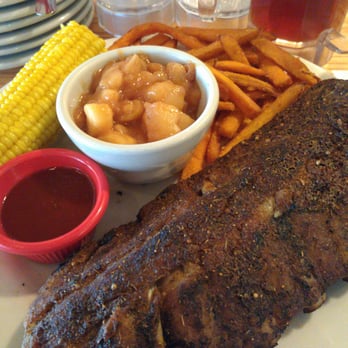 Chili's - Full rack dry rub, with sides of cinnamon apples, sweet potato fries, and corn. - American Near Me - San Bruno, California Chili's - Full rack dry rub, with sides of cinnamon apples, sweet potato fries, and corn. - American Near Me - San Bruno, California