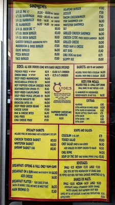 Menu photo 1 Clyde's Drive-In St. Ignace, MI