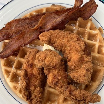 Marina Cafe - Chicken and waffles with bacon - Cafes Near Me - Wilmington, California Marina Cafe - Chicken and waffles with bacon - Cafes Near Me - Wilmington, California