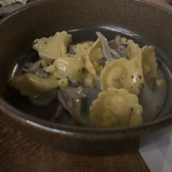 Itria - Pansotti, corn, hen of the woods, chive - Italian Near Me - San Francisco, California Itria - Pansotti, corn, hen of the woods, chive - Italian Near Me - San Francisco, California