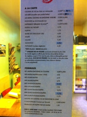 Menu photo 5 Bob's Juice Bar Paris, 75