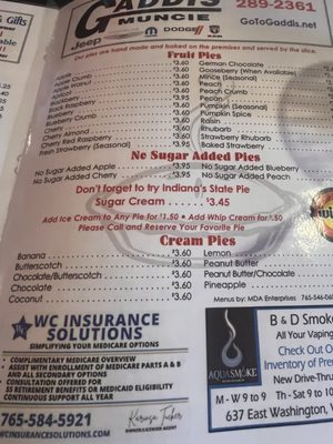 Menu photo 1 Mrs Wick's Pie and Wick's Pies Winchester, IN Menu photo 1 Mrs Wick's Pie and Wick's Pies Winchester, IN