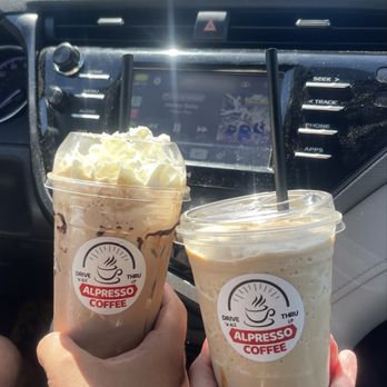 ALpresso Coffee - Ice Mexican Mocha & Salted Caramel Mocha Frappe (no whip) - Coffee & Tea Near Me - Redwood City, California ALpresso Coffee - Ice Mexican Mocha & Salted Caramel Mocha Frappe (no whip) - Coffee & Tea Near Me - Redwood City, California