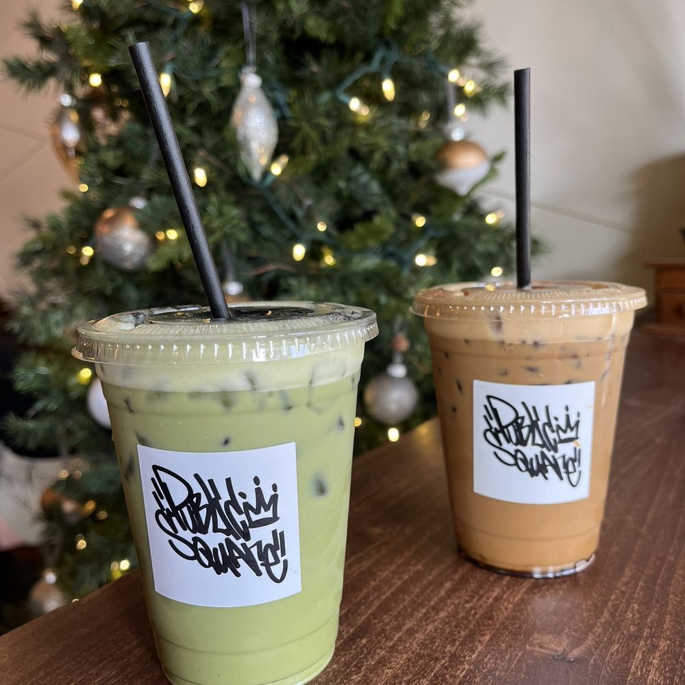 Public Square - Iced pandan latte and iced chaga latte - Coffee & Tea Near Me - La Mesa, California Public Square - Iced pandan latte and iced chaga latte - Coffee & Tea Near Me - La Mesa, California