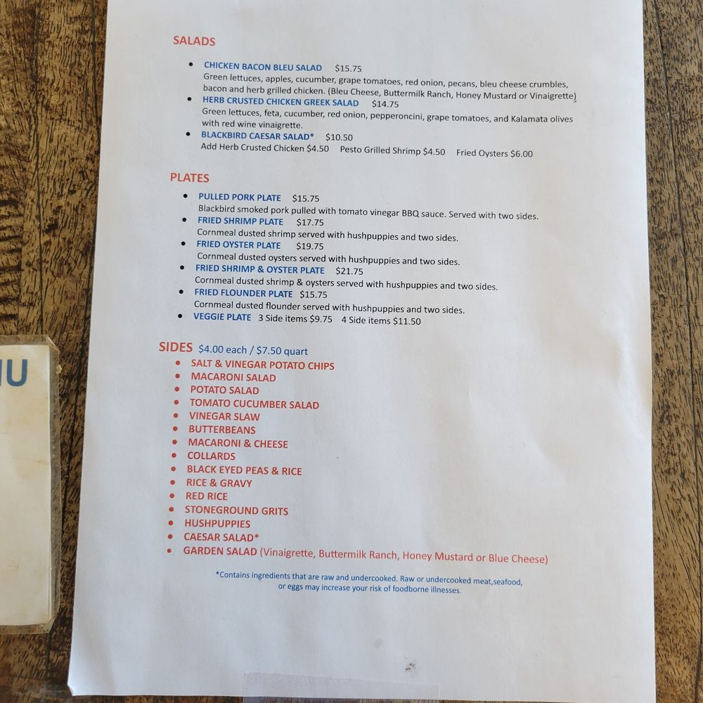 Blackbird Market - Menu for Tuesday 5/30/23 - Farmers Market Near Me - Johns Island, South Carolina