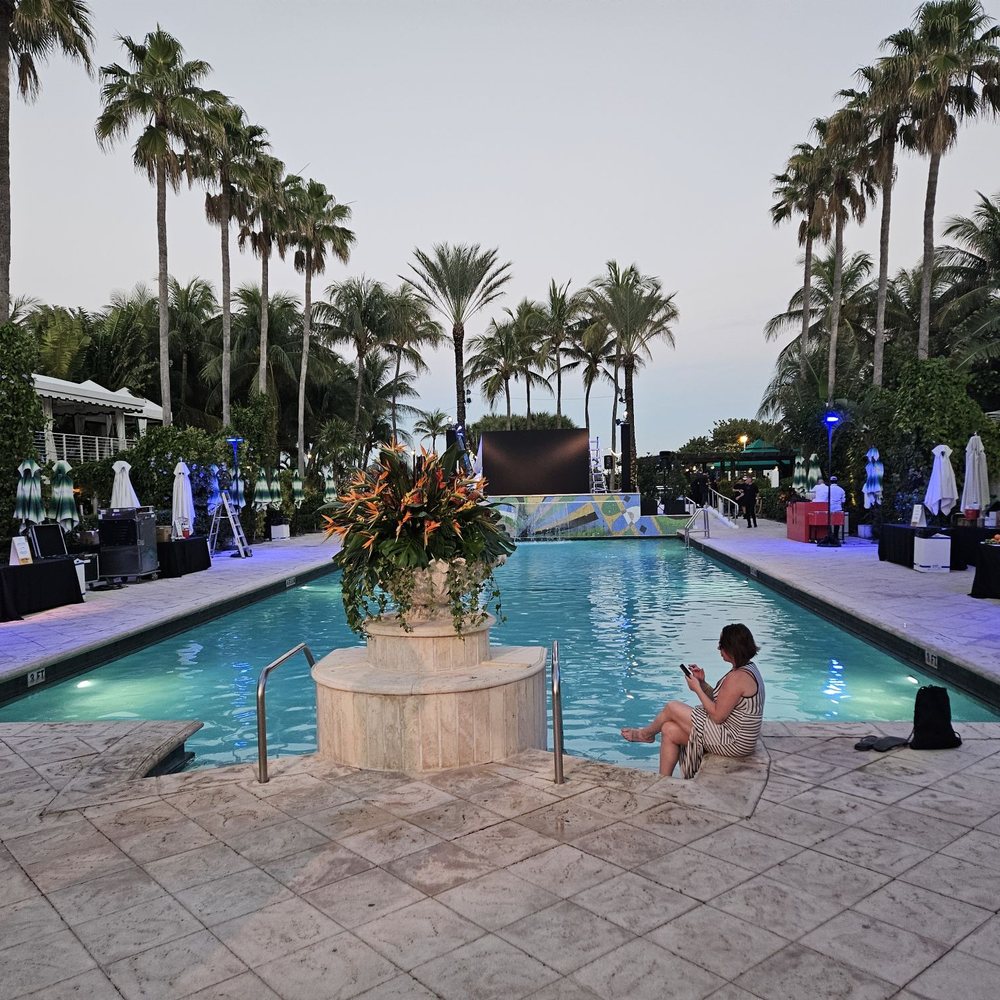Pool during dusk Pool during dusk