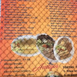 Amigos Bakery - Drive thru lunch menu
