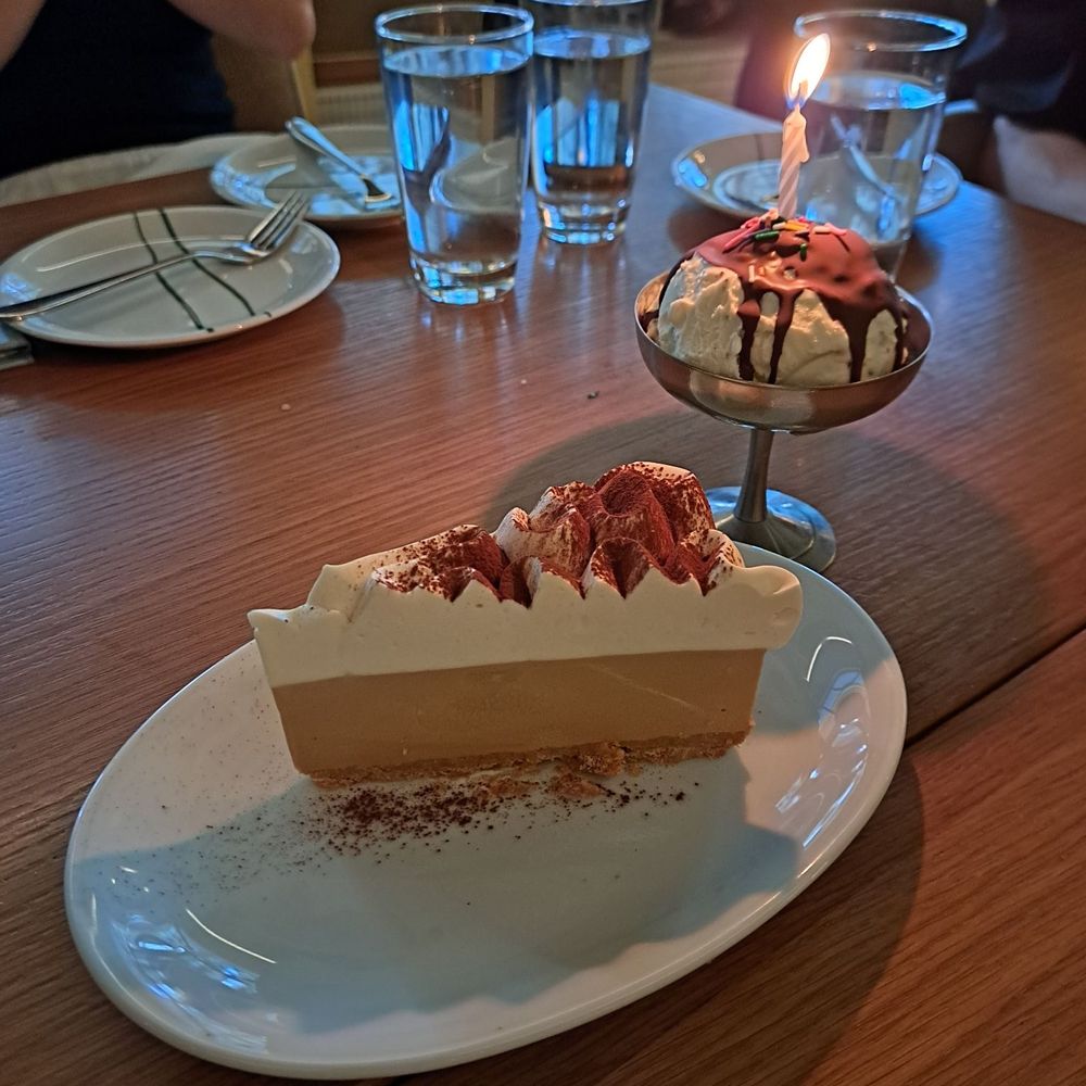Osteria Elio Volpe - Tiramisu Cheesecake with birthday cake ice cream - Italian Near Me - Vancouver, British Columbia Osteria Elio Volpe - Tiramisu Cheesecake with birthday cake ice cream - Italian Near Me - Vancouver, British Columbia