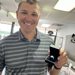 Quail Valley Jewelers - The final product and the very happy groom