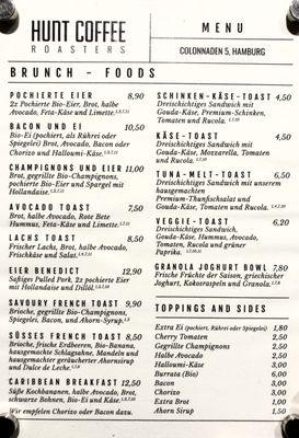 Menu photo 2 Hunt Coffee Roasters - Cafe and Wine Bar Hamburg, HH Menu photo 2 Hunt Coffee Roasters - Cafe and Wine Bar Hamburg, HH