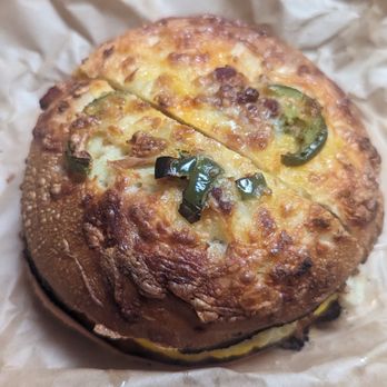 Einstein Bros. Bagels - Texas Brisket in a Jalapeno bagel - Bagels Near Me - Port Hueneme, California Einstein Bros. Bagels - Texas Brisket in a Jalapeno bagel - Bagels Near Me - Port Hueneme, California