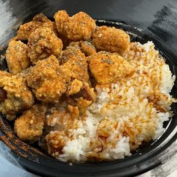 Curry Popcorn Chicken Rice Bowl