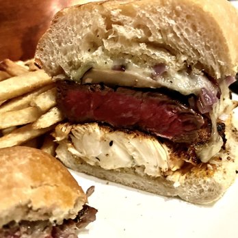 Hutch's - Prime NY Strip Steak Sandwich w lobster tail - New American Near Me - Buffalo, New York