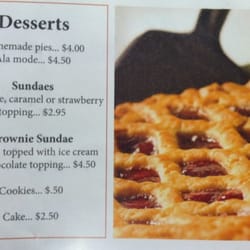Dessert menu.