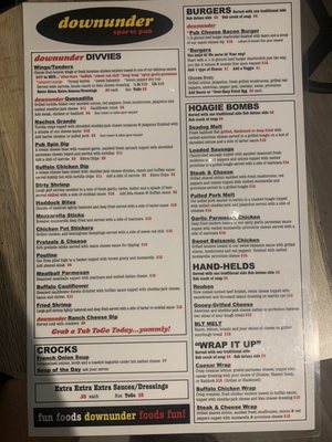 Menu photo 6 Downunder Pub Houlton, ME