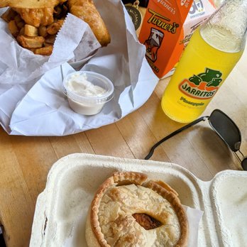The Pub Chip Shop - Fish n chips and a tikka pie. Sooo delicious. Ordered Steak and ale pie to go - British Near Me - Pittsburgh, Pennsylvania The Pub Chip Shop - Fish n chips and a tikka pie. Sooo delicious. Ordered Steak and ale pie to go - British Near Me - Pittsburgh, Pennsylvania