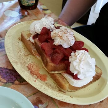South 30 Diner - My husband's favorite, strawberry and cream cheese stuffed french toast. He says it gets better and better each time! - Diners Near Me - Amsterdam, New York South 30 Diner - My husband's favorite, strawberry and cream cheese stuffed french toast. He says it gets better and better each time! - Diners Near Me - Amsterdam, New York