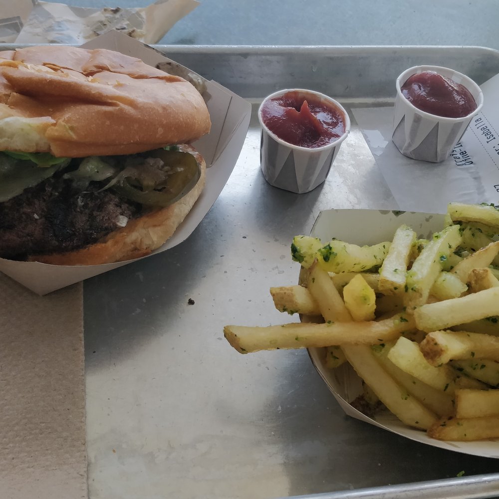 Gott's St. Helena - Texas Avocado Burger w/ Garlic Fries - Yum! - Burgers Near Me - Saint Helena, California