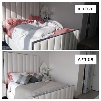 Essential Cleaners - Bedroom bedsheet (wash and clean) and organizing #beforeandafter - Office Cleaning Near Me