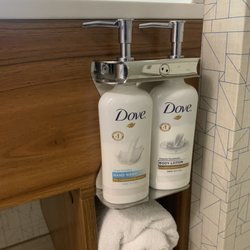 Holiday Inn Express & Suites Ontario - Love this better solution to the tons of tiny bottles.