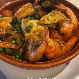 Seafood over shrimp friend rice Seafood over shrimp friend rice