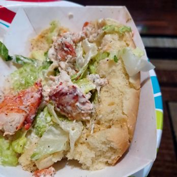 Shipwreck Gourmet Fish Boutique - So so taste Lobster roll on a hot dog bun take a pass - Salad Near Me - Brooklyn, New York Shipwreck Gourmet Fish Boutique - So so taste Lobster roll on a hot dog bun take a pass - Salad Near Me - Brooklyn, New York