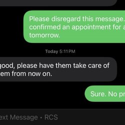 Francos Trees & Landscaping - Screenshot of communication.