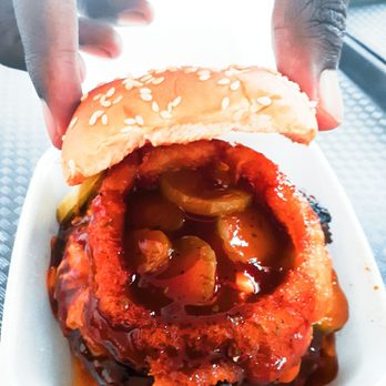 Baby's Snack Box - Western Burger only cheddar, pickles, onion ring and bbq sauce - Burgers Near Me - New Orleans, Louisiana Baby's Snack Box - Western Burger only cheddar, pickles, onion ring and bbq sauce - Burgers Near Me - New Orleans, Louisiana