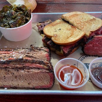 Hometown Bar-B-Que - Collard greens, brisket, pastrami on rye, sweet and spicy sauce, sticky bbq - Barbeque Near Me - Brooklyn, New York Hometown Bar-B-Que - Collard greens, brisket, pastrami on rye, sweet and spicy sauce, sticky bbq - Barbeque Near Me - Brooklyn, New York