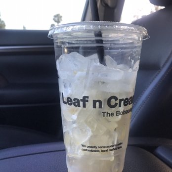 Leaf N Cream - I ordered an Original Iced House Coffee no whipped cream. This is how much ice they put in my cup and the coffee wasn't even topped off. - Bubble Tea Near Me - Tustin, California