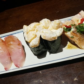 Chobop - Yellowtail, bay scallops, and seared salmon, all good! - Sushi Bars Near Me - Costa Mesa, California