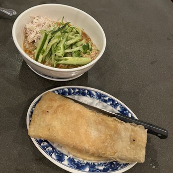 Joy - Dan Dan Noodles and Thousand Layer Pancake with Egg and Cheese - Taiwanese Near Me - Los Angeles, California