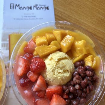 Mango Mango Dessert - A5. Strawberry Mango Juice Sago and red bean with Mango Ice Cream - Desserts Near Me - Brooklyn, New York