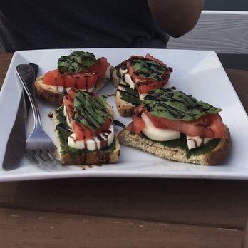 Freshfit Cafe - Tomato, mozzarella, pesto, basil, balsamic toast. - Juice Bars & Smoothies Near Me - Nags Head, North Carolina Freshfit Cafe - Tomato, mozzarella, pesto, basil, balsamic toast. - Juice Bars & Smoothies Near Me - Nags Head, North Carolina