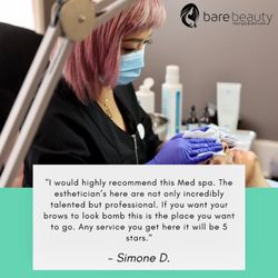 Bare Beauty Med Spa & Skincare - We have several different types of facials and medical grade "no downtime" peels to service all your skins needs