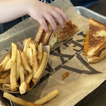 Rabel’s Roadhaus BBQ - Grilled Cheese and fries - Barbeque Near Me - La Vernia, Texas