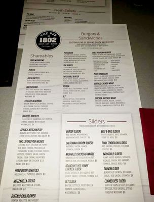 Menu photo 3 The Pub At 1802 Fort Wayne, IN