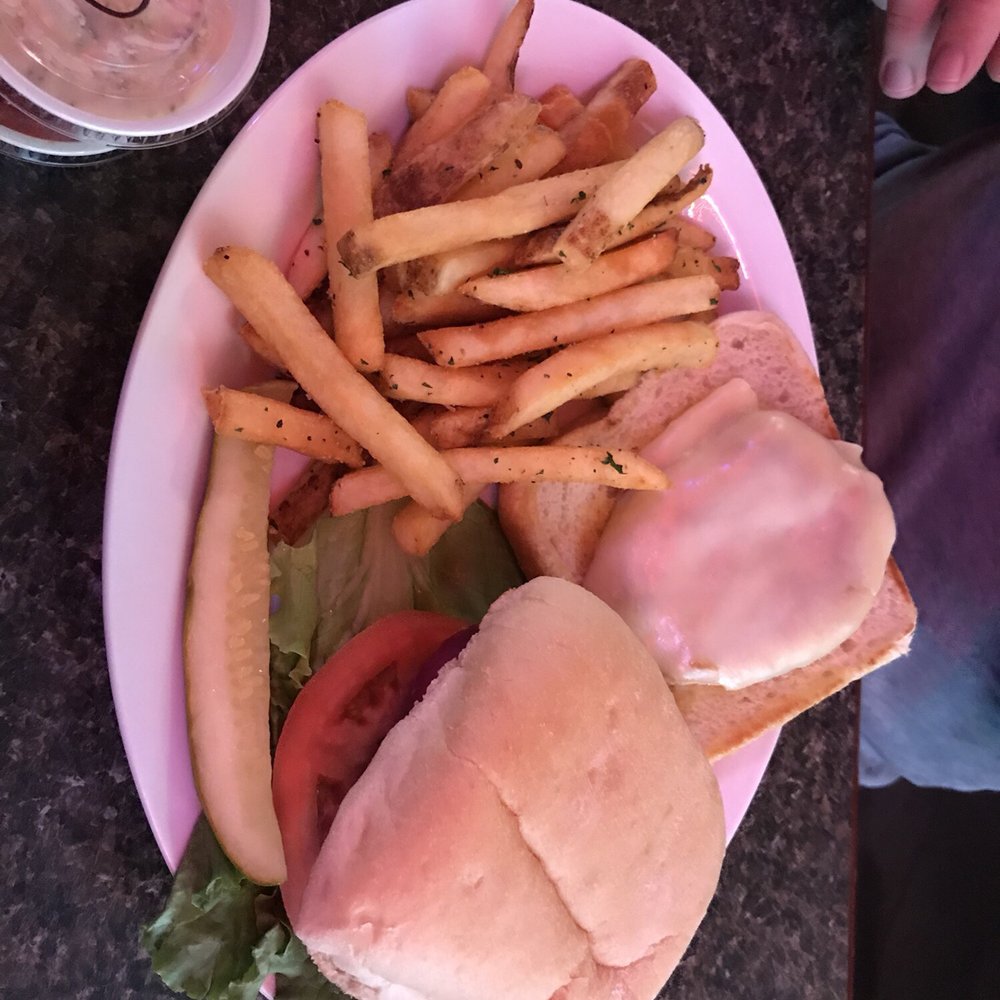 Copper Penny Pub - Notice the size of the tiny chicken breast on the sandwich - Irish Near Me - Hot Springs, Arkansas Copper Penny Pub - Notice the size of the tiny chicken breast on the sandwich - Irish Near Me - Hot Springs, Arkansas