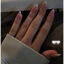 Hollywood Nails & Spa - I told her to forget about the 3d flowers and just to do a simple skinny French like this, did not get that.