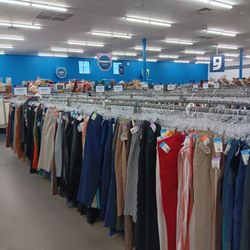 Goodwill - The clothing section comprises the bulk of the store's central area.