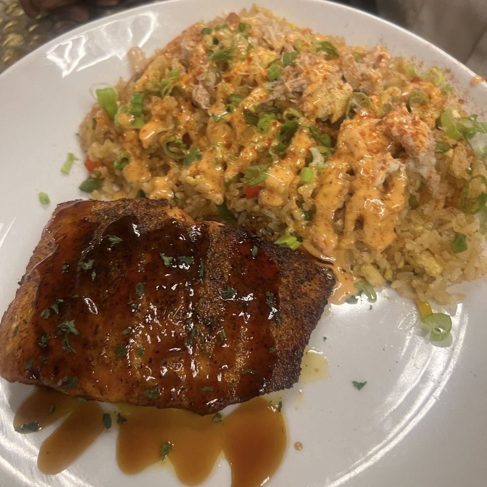 The Vault - Salmon & Crab fried rice - Breakfast & Brunch Near Me - Atlanta, Georgia The Vault - Salmon & Crab fried rice - Breakfast & Brunch Near Me - Atlanta, Georgia