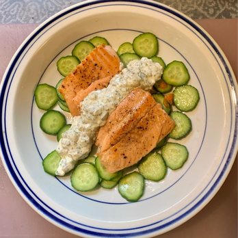 The Crab Cooker - Salmon medallions Persian cumber tartar sauce - Seafood Near Me - Tustin, California
