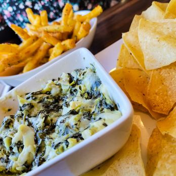 Mo' Brunch & Brews - Spinach Artichoke dip & truffle fries - Breakfast & Brunch Near Me - Houston, Texas Mo' Brunch & Brews - Spinach Artichoke dip & truffle fries - Breakfast & Brunch Near Me - Houston, Texas