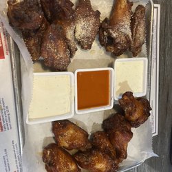 Fulshear’s FieldHouse - Mango Habanero and Garlic Parmesan wings